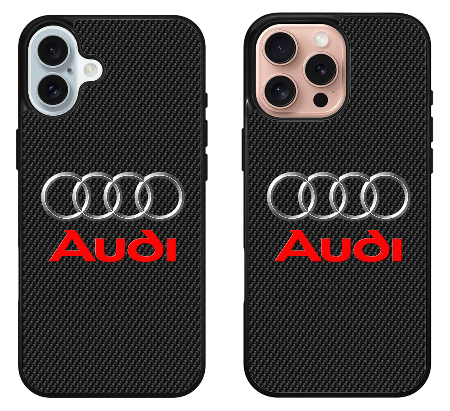 Audi Logo Black Carbon iPhone 16 | 16 Plus | 16 Pro | 16 Pro Max Case