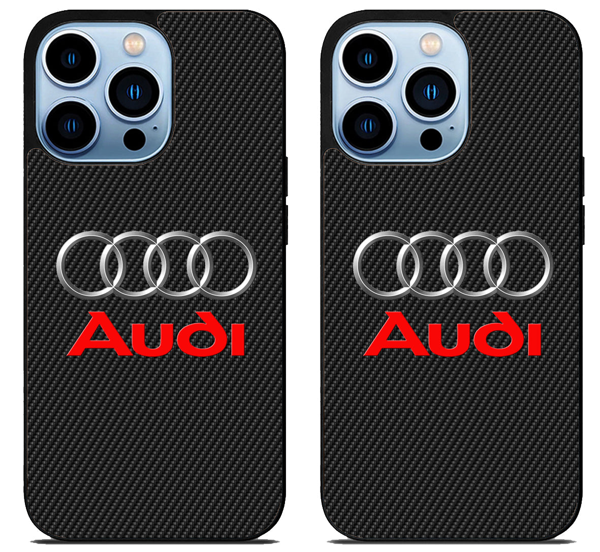 Audi Logo Black Carbon iPhone 15 Pro | iPhone 15 Pro Max Case – Saloreea