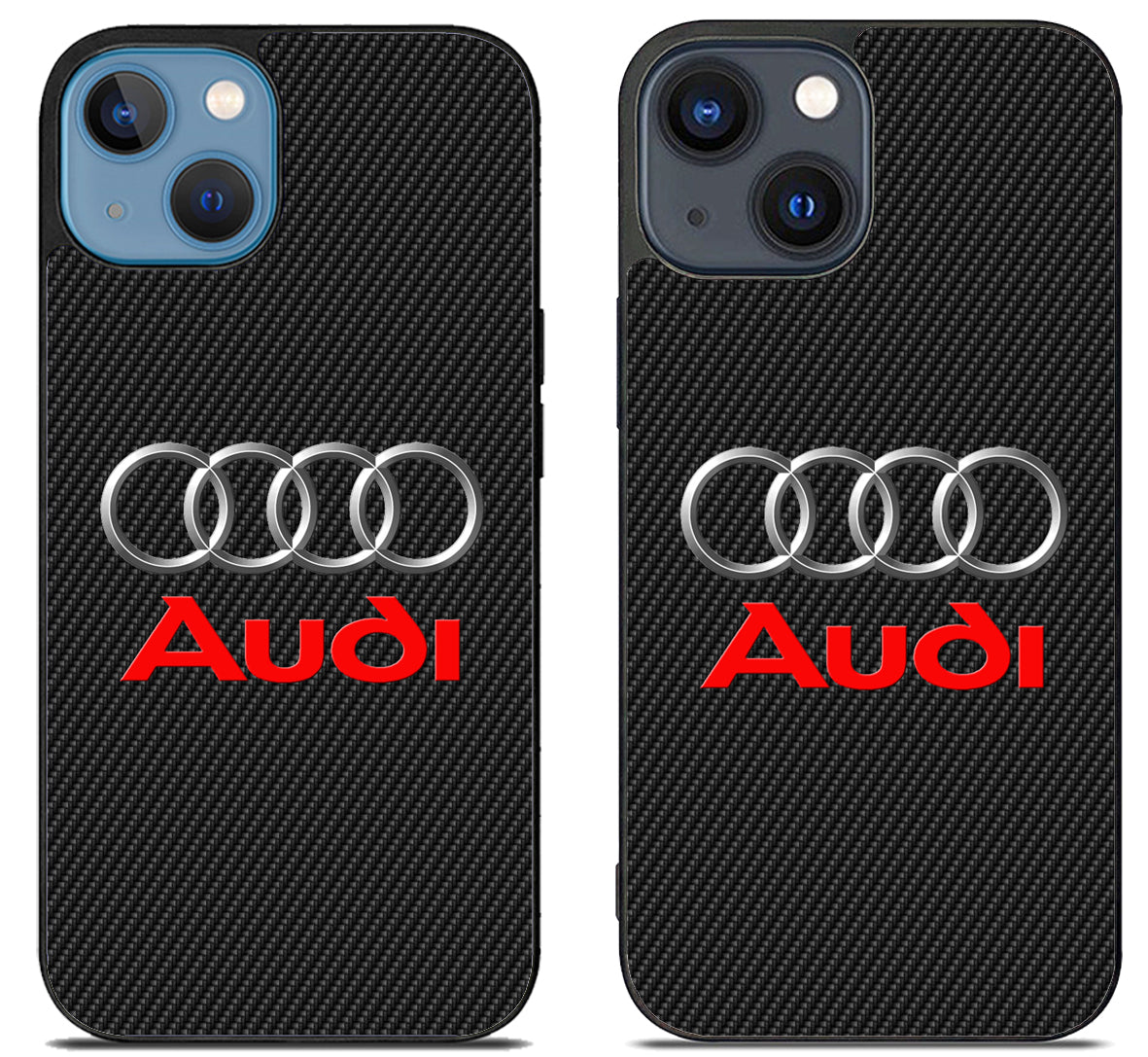 Audi Logo Black Carbon iPhone 15 | iPhone 15 Plus Case