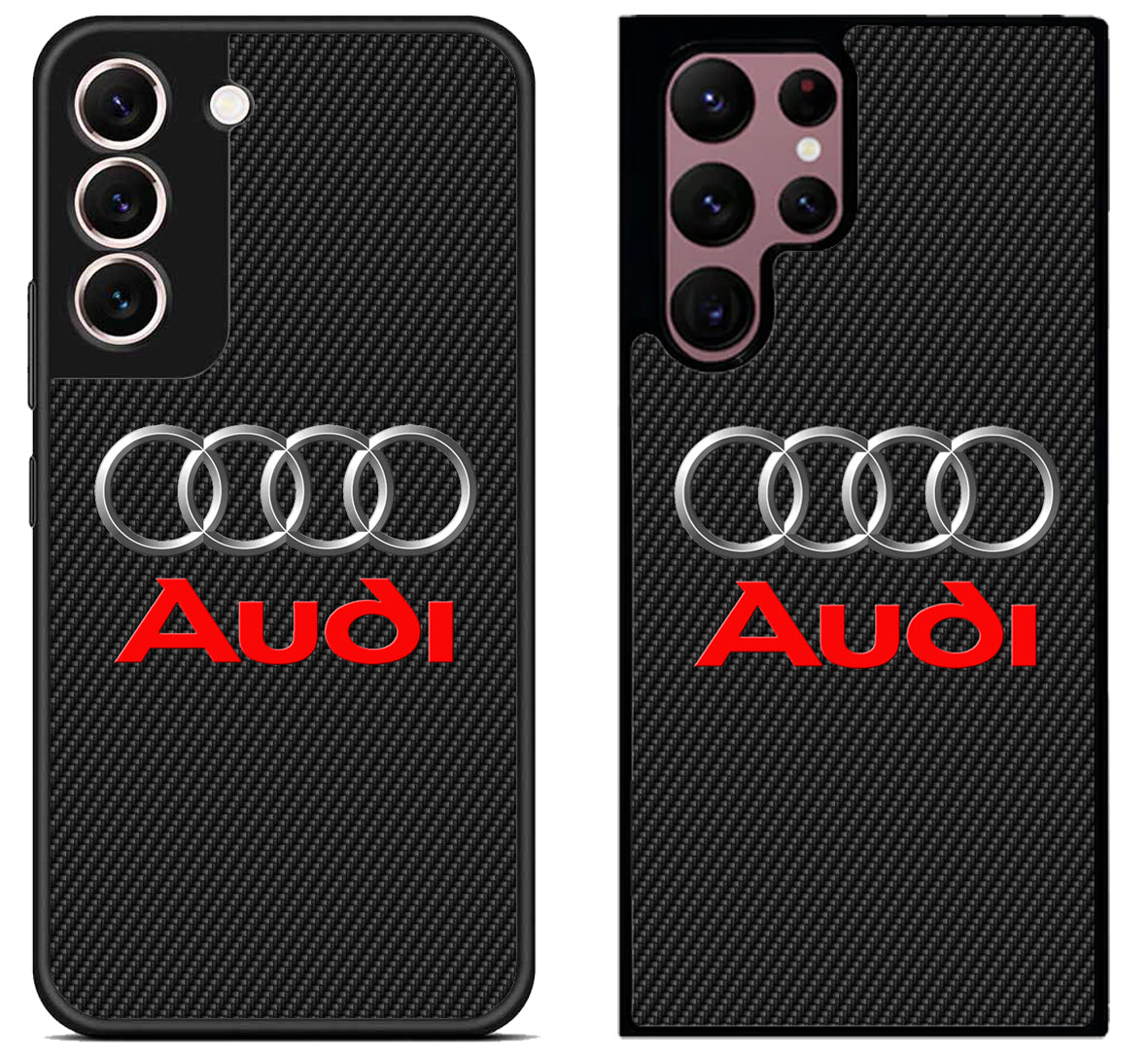 Audi Logo Black Carbon Samsung Galaxy S22 | S22+ | S22 Ultra Case