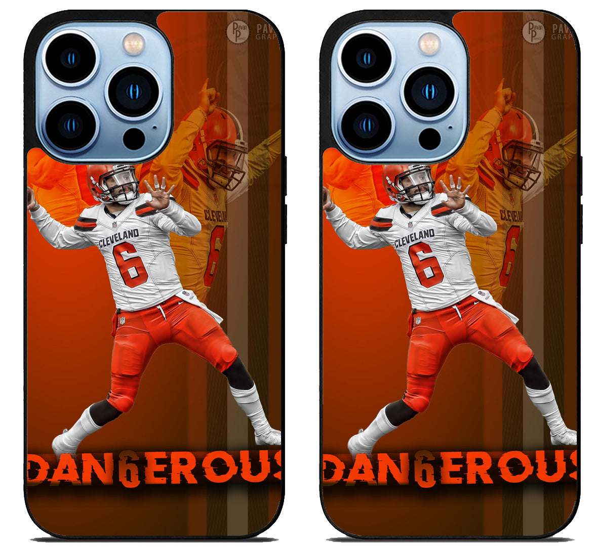 Baker mayfield Cleveland Browns Background iPhone 15 Pro | iPhone 15 Pro Max Case
