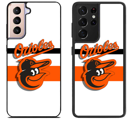 Baltimore Orioles Stripe Samsung Galaxy S21 | S21 FE | S21+ | S21 Ultra Case