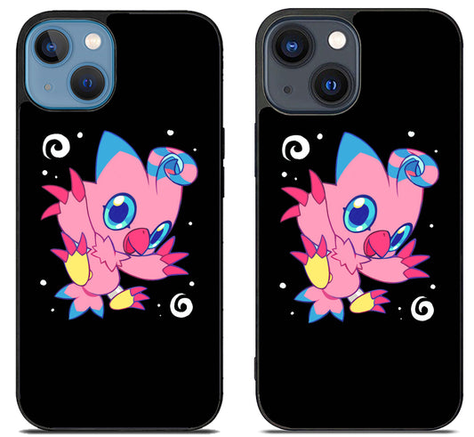 Biyomon Digimon Black iPhone 15 | iPhone 15 Plus Case