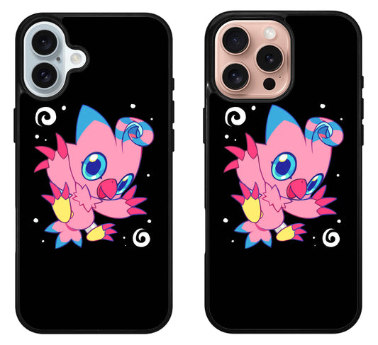 Biyomon Digimon Black iPhone 16 | 16 Plus | 16 Pro | 16 Pro Max Case