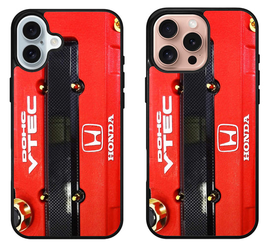 Black Red Engine Dohc Vtec Honda iPhone 16 | 16 Plus | 16 Pro | 16 Pro Max Case