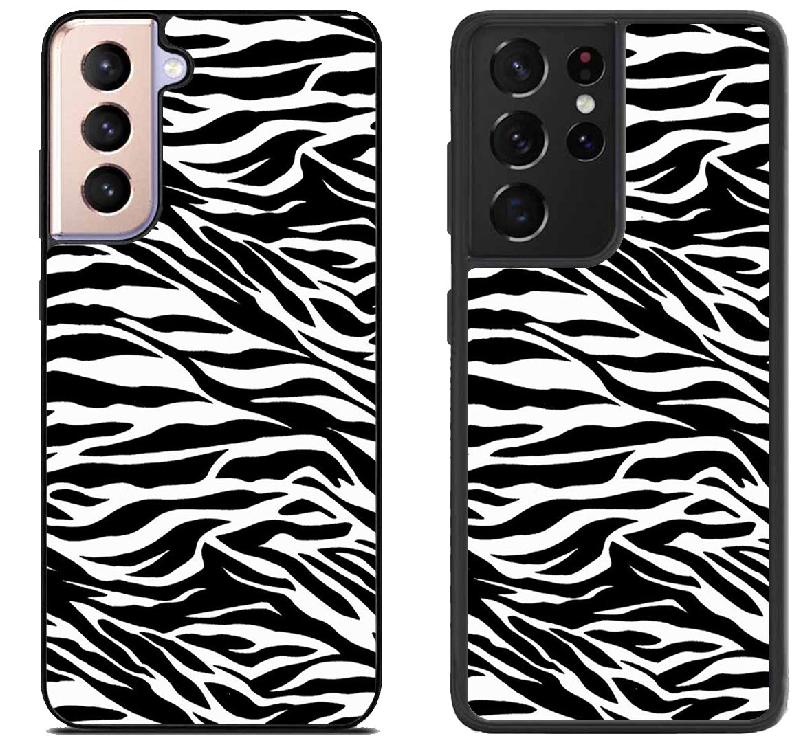 Black White Zebra Print Samsung Galaxy S21 | S21 FE | S21+ | S21 Ultra Case