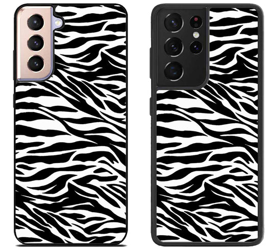 Black White Zebra Print Samsung Galaxy S21 | S21 FE | S21+ | S21 Ultra Case