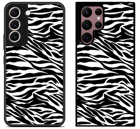 Black White Zebra Print Samsung Galaxy S22 | S22+ | S22 Ultra Case