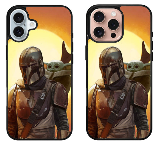 Boba Fett And The Cild Baby Yoda Mandalorian iPhone 16 | 16 Plus | 16 Pro | 16 Pro Max Case