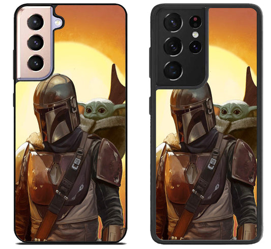 Boba Fett And The Cild Baby Yoda Mandalorian Samsung Galaxy S21 | S21 FE | S21+ | S21 Ultra Case