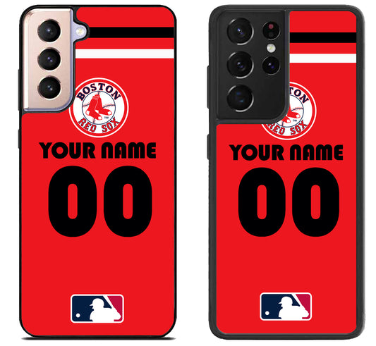 Custom Personalized Boston Red Sox MLB Samsung Galaxy S21 | S21 FE | S21+ | S21 Ultra Case