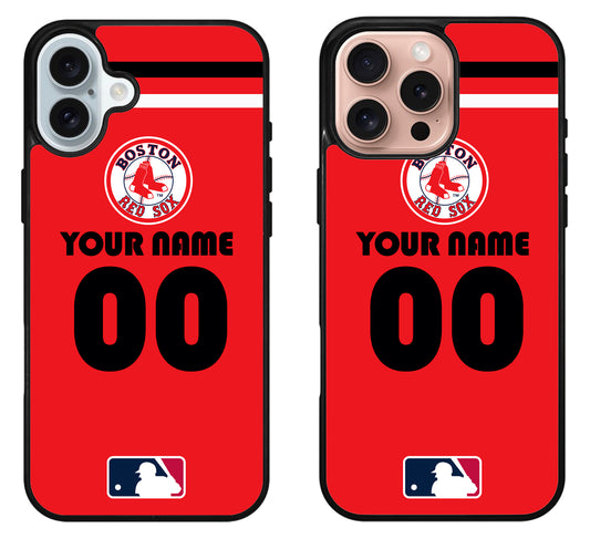 Custom Personalized Boston Red Sox MLB iPhone 16 | 16 Plus | 16 Pro | 16 Pro Max Case