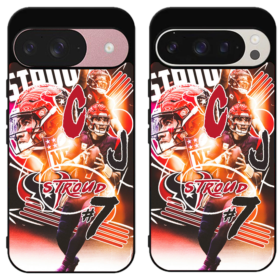 CJ Stroud Texans Collage Google Pixel 9 | 9 Pro | 9 Pro XL Case
