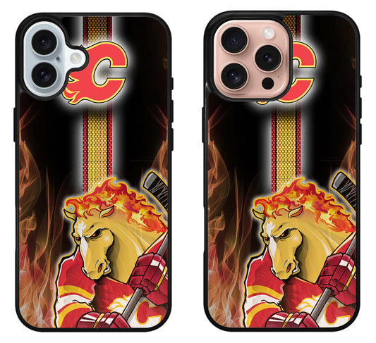 Calgary Flames Background iPhone 16 | 16 Plus | 16 Pro | 16 Pro Max Case