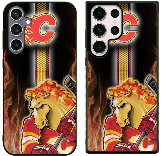 Calgary Flames Background Samsung Galaxy S25 | S25+ | S25 Ultra Case