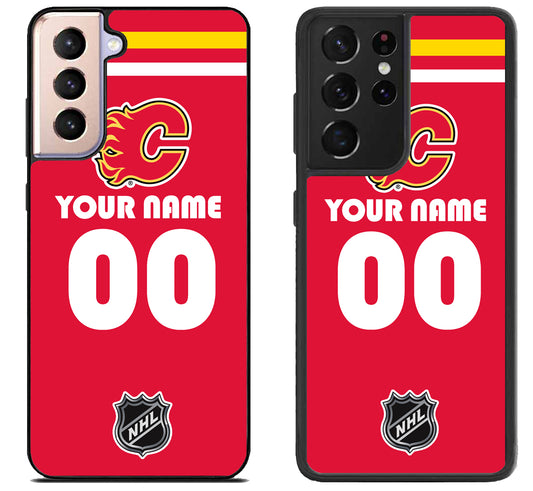 Custom Personalized Calgary Flames NHL Samsung Galaxy S21 | S21 FE | S21+ | S21 Ultra Case