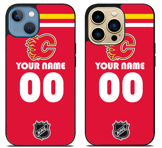 Custom Personalized Calgary Flames NHL iPhone 14 | 14 Plus | 14 Pro | 14 Pro Max Case