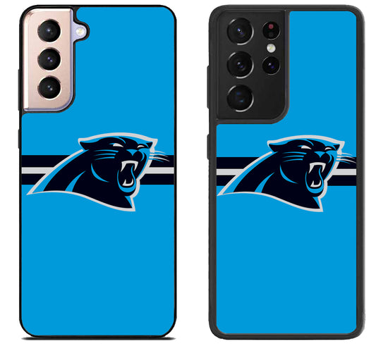 Carolina Panthers Striped Samsung Galaxy S21 | S21 FE | S21+ | S21 Ultra Case