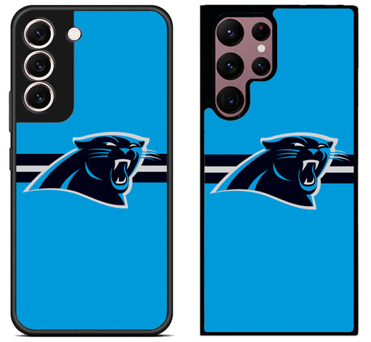 Carolina Panthers Striped Samsung Galaxy S22 | S22+ | S22 Ultra Case