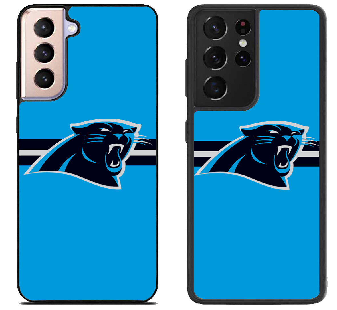 Carolina Panthers Striped Samsung Galaxy S21 | S21 FE | S21+ | S21 Ultra Case