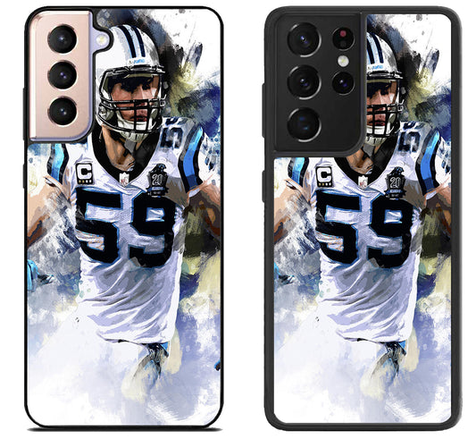 Carolina panthers Luke kuechly Artwork Samsung Galaxy S21 | S21 FE | S21+ | S21 Ultra Case