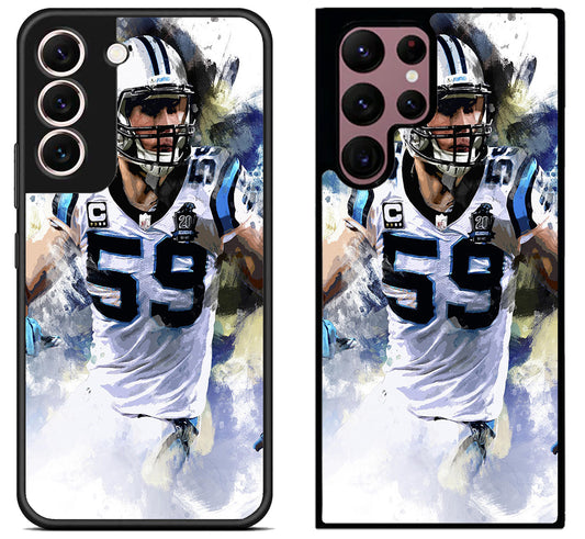 Carolina panthers Luke kuechly Artwork Samsung Galaxy S22 | S22+ | S22 Ultra Case