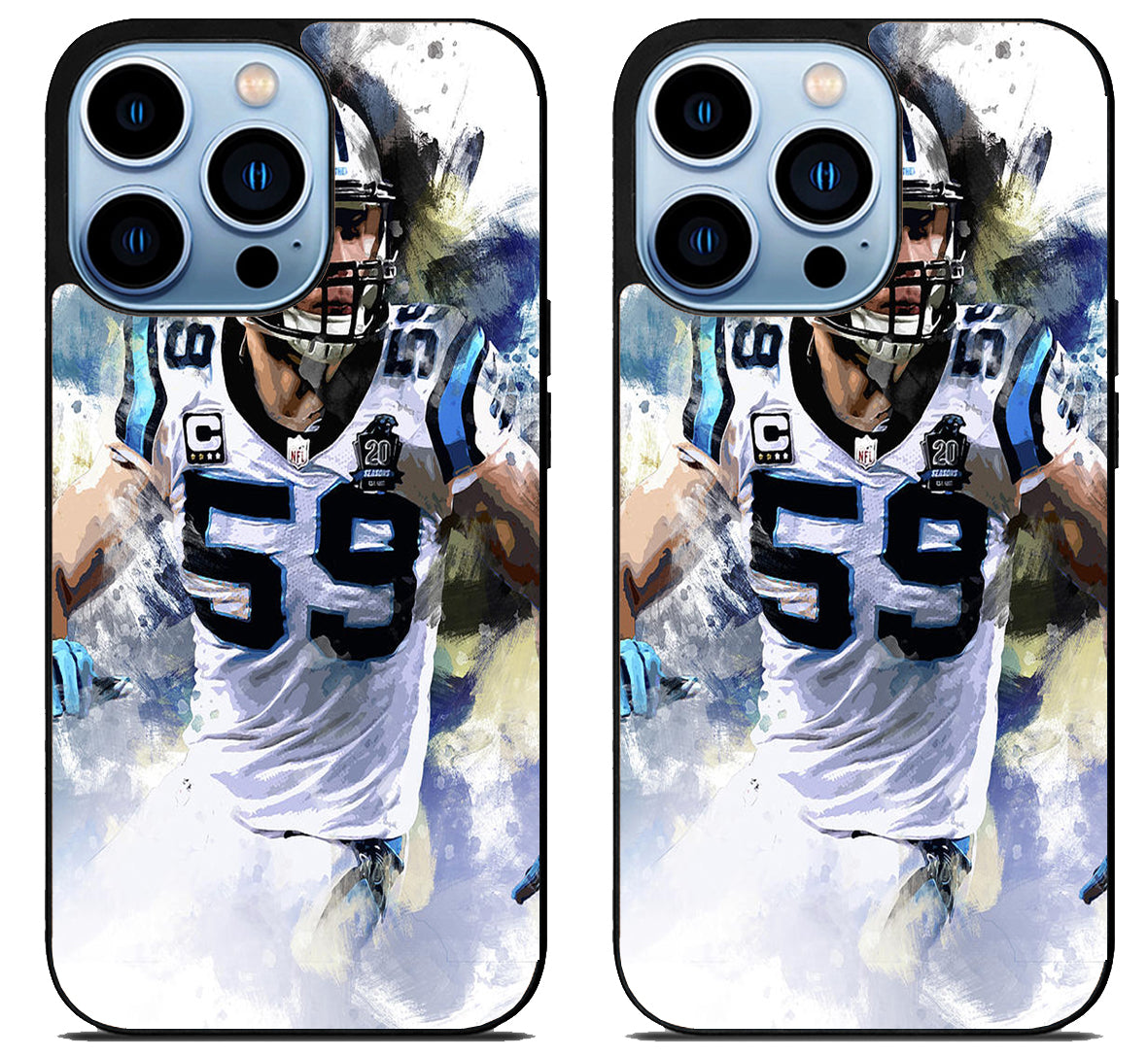 Carolina panthers Luke kuechly Artwork iPhone 15 Pro | iPhone 15 Pro Max Case