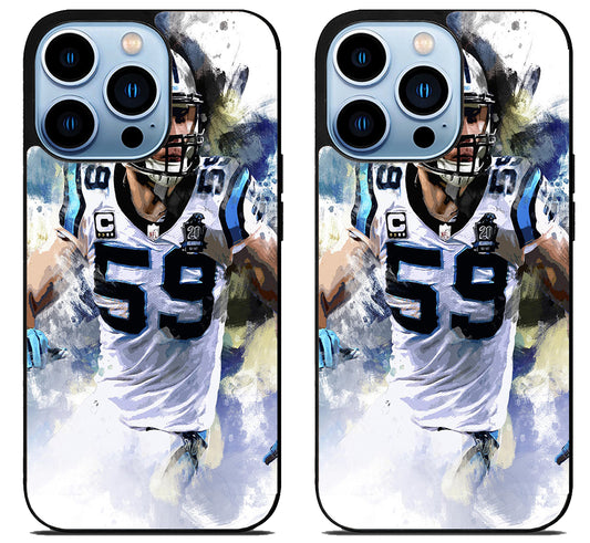 Carolina panthers Luke kuechly Artwork iPhone 15 Pro | iPhone 15 Pro Max Case