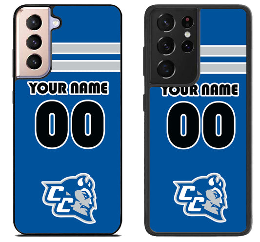 Custom Personalized Central Connecticut Blue Devils Samsung Galaxy S21 | S21 FE | S21+ | S21 Ultra Case
