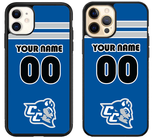Custom Personalized Central Connecticut Blue Devils iPhone 12 | 12 Mini | 12 Pro | 12 Pro Max Case