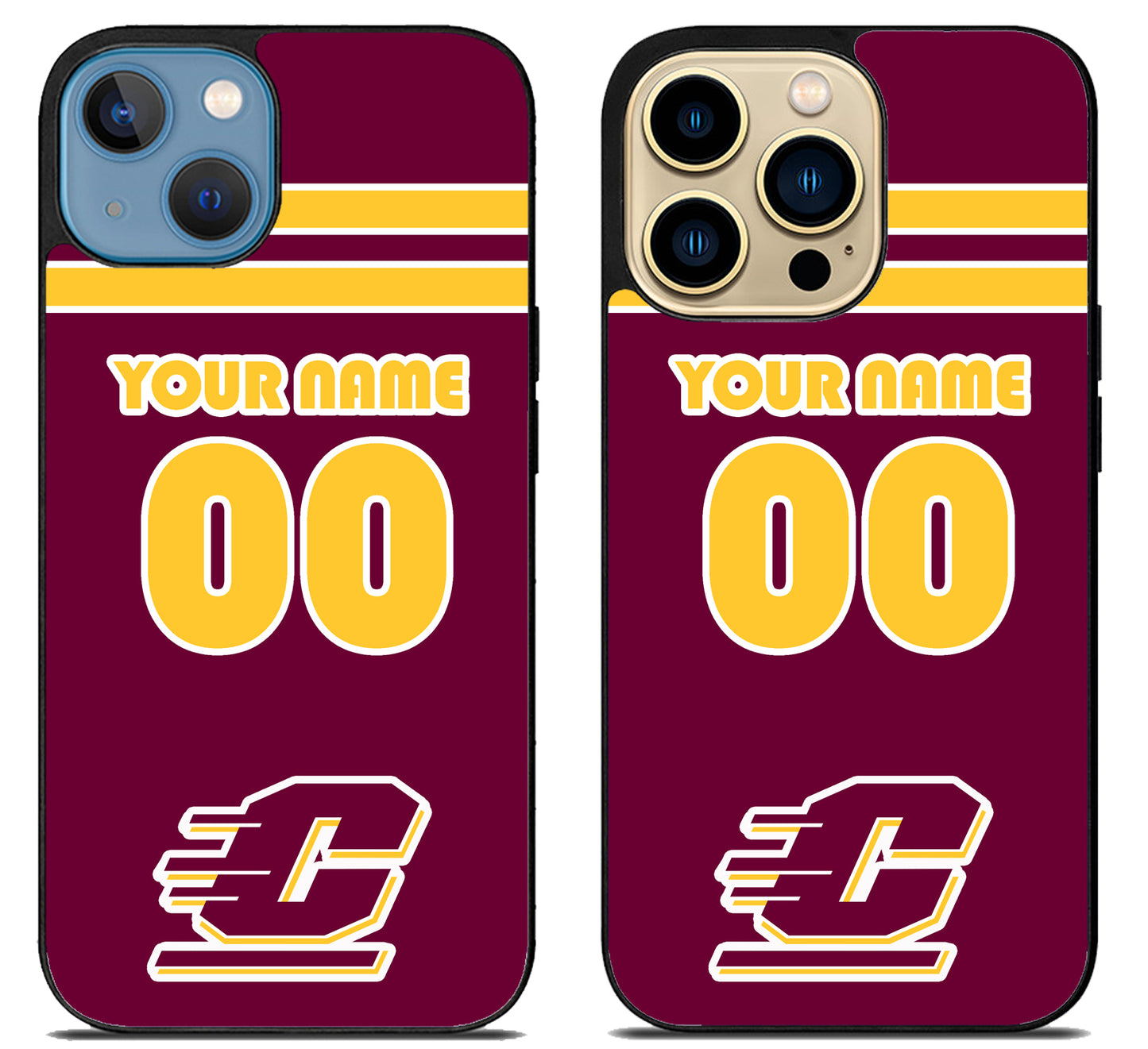 Custom Personalized Central Michigan Chippewas iPhone 14 | 14 Plus | 14 Pro | 14 Pro Max Case