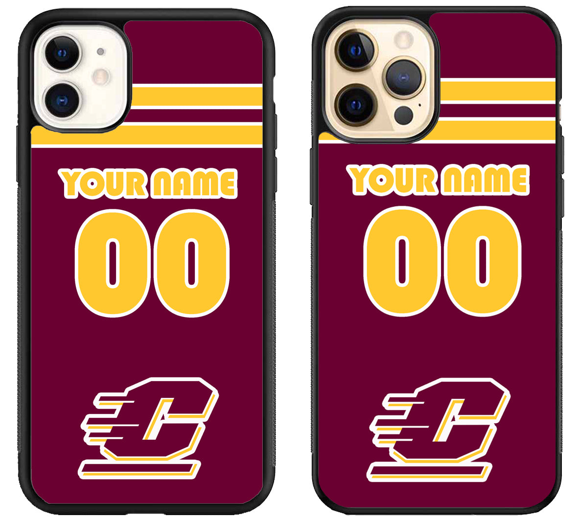 Custom Personalized Central Michigan Chippewas iPhone 12 | 12 Mini | 12 Pro | 12 Pro Max Case