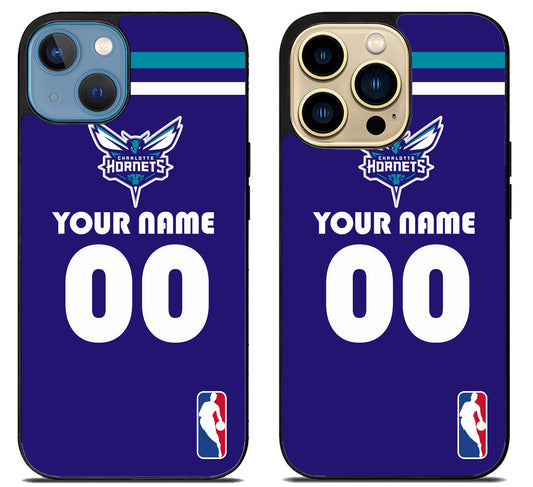 Custom Personalized Charlotte Hornets NBA iPhone 14 | 14 Plus | 14 Pro | 14 Pro Max Case