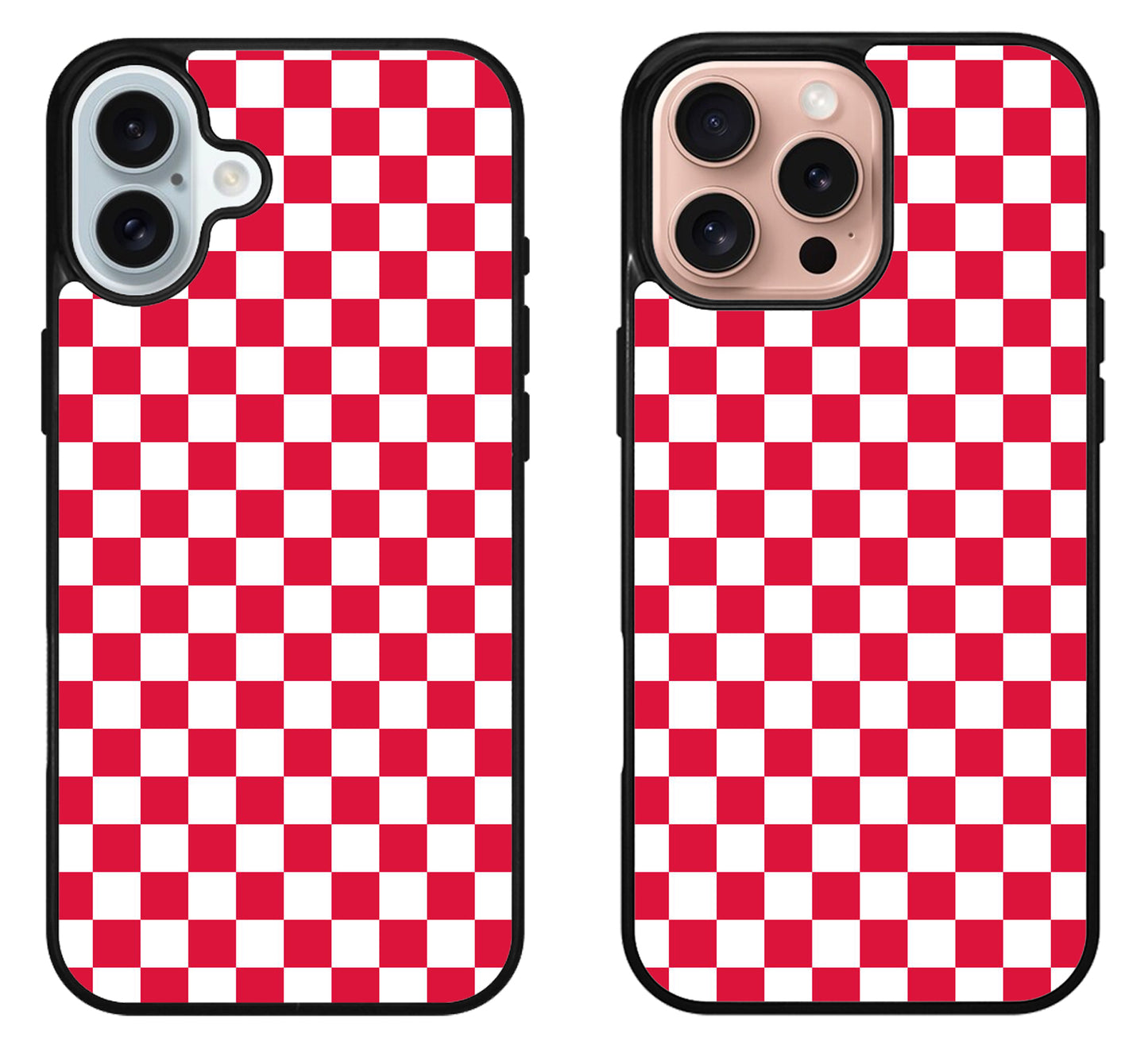 Checkerboard Flame Vanz Red And White iPhone 16 | 16 Plus | 16 Pro | 16 Pro Max Case