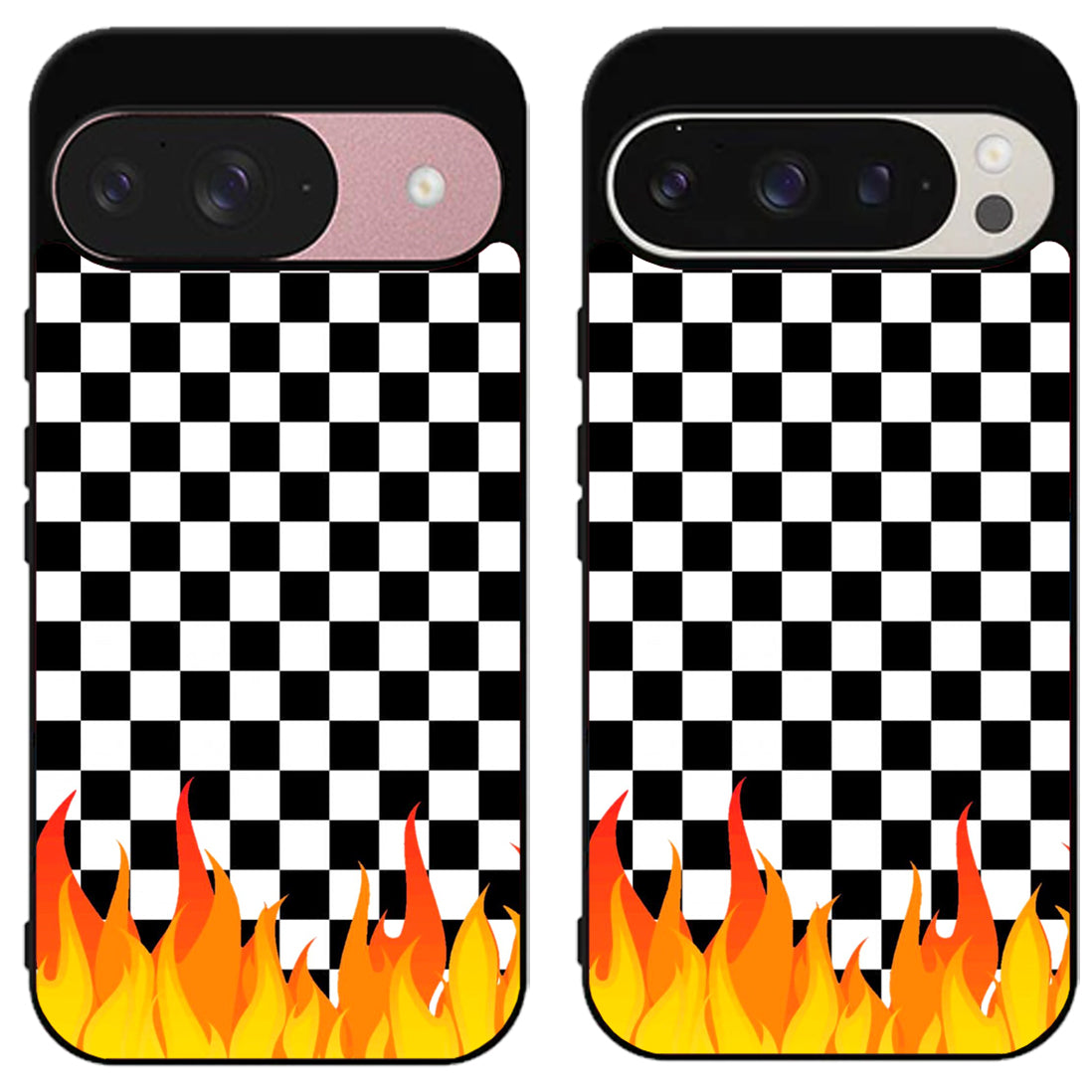 Checkerboard Vans With Flame Google Pixel 9 | 9 Pro | 9 Pro XL Case
