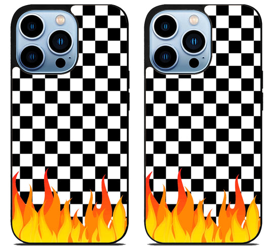 Checkerboard Vanz With Flame iPhone 15 Pro | iPhone 15 Pro Max Case
