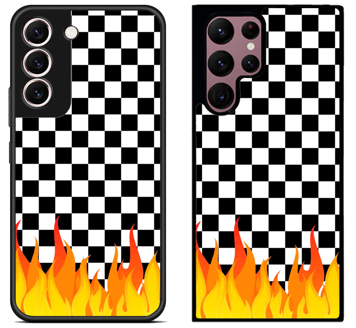 Checkerboard Vanz With Flame Samsung Galaxy S22 | S22+ | S22 Ultra Case