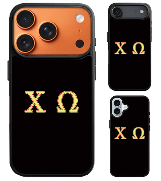 Chi Omega Black iPhone Air | iPhone 17 | 17 Pro | 17 Pro Max Case