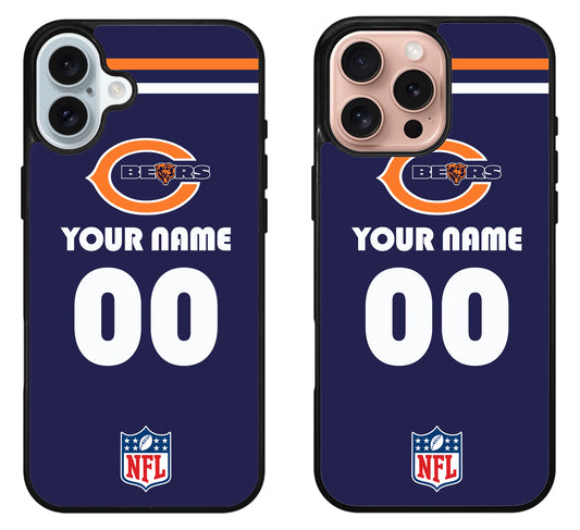 Custom Personalized Chicago Bears NFL iPhone 16 | 16 Plus | 16 Pro | 16 Pro Max Case