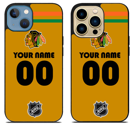 Custom Personalized Chicago Blackhawks NHL iPhone 14 | 14 Plus | 14 Pro | 14 Pro Max Case