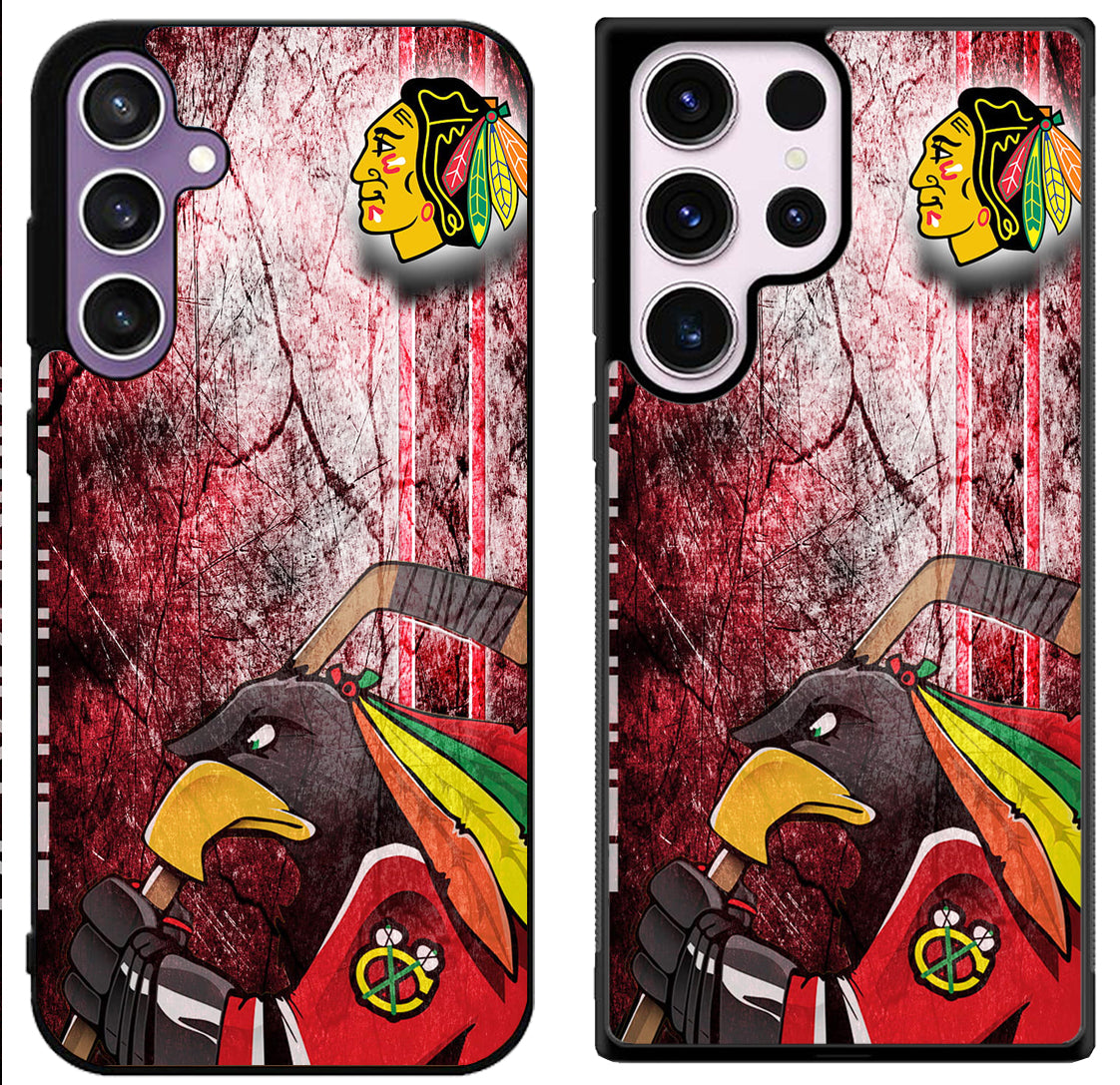 Chicago Blackhawks Background Samsung Galaxy S24 | S24+ | S24 Ultra Case