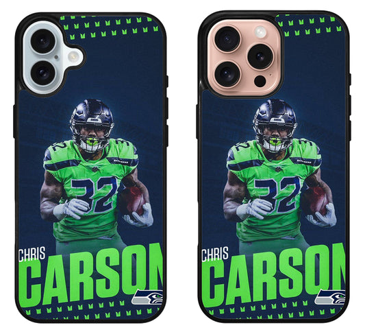 Chris Carson Seattle Seahawks iPhone 16 | 16 Plus | 16 Pro | 16 Pro Max Case