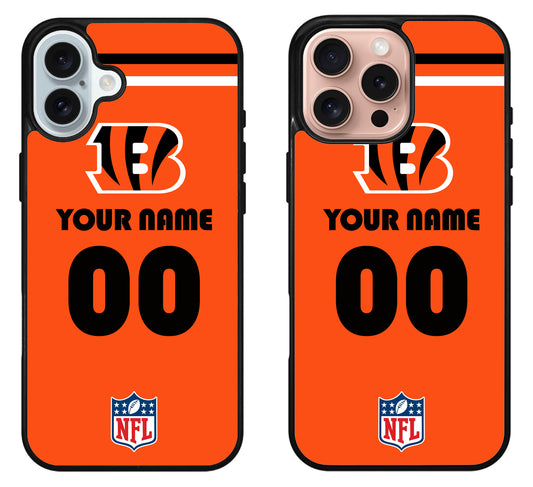 Custom Personalized Cincinnati Bengals NFL iPhone 16 | 16 Plus | 16 Pro | 16 Pro Max Case