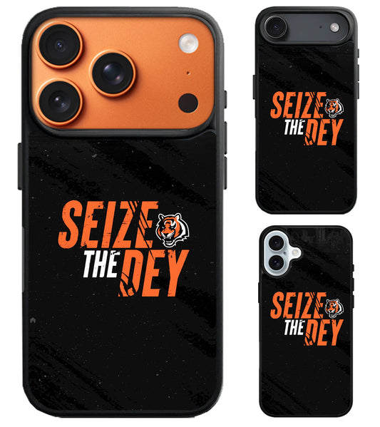 Cincinnati Bengals Logo Seize The Dey iPhone Air | iPhone 17 | 17 Pro | 17 Pro Max Case
