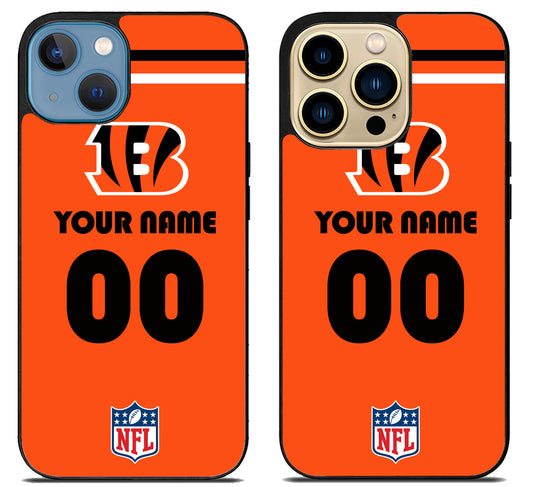 Custom Personalized Cincinnati Bengals NFL iPhone 14 | 14 Plus | 14 Pro | 14 Pro Max Case