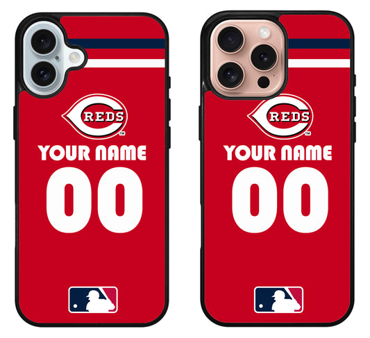 Custom Personalized Cincinnati Reds iPhone 16 | 16 Plus | 16 Pro | 16 Pro Max Case