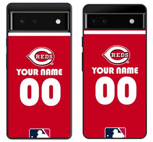 Custom Personalized Cincinnati Reds MLB Google Pixel 6 | 6A | 6 Pro Case