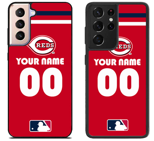 Custom Personalized Cincinnati Reds MLB Samsung Galaxy S21 | S21 FE | S21+ | S21 Ultra Case