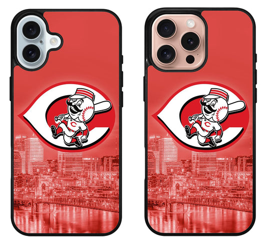 Cincinnati Reds Background iPhone 16 | 16 Plus | 16 Pro | 16 Pro Max Case