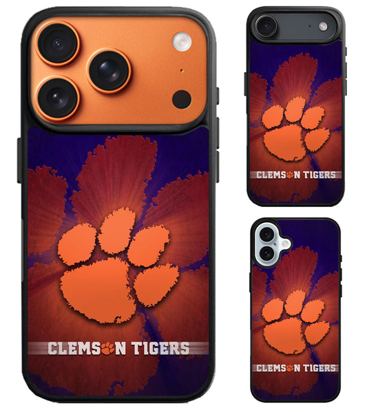 Clemson Tigers Background iPhone Air | iPhone 17 | 17 Pro | 17 Pro Max Case